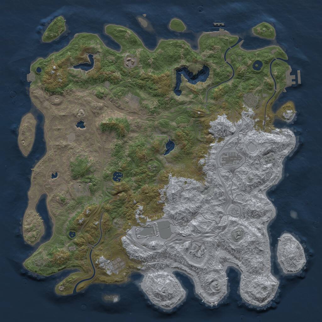 Rust Map: Procedural Map, Size: 4800, Seed: 5297, 16 Monuments