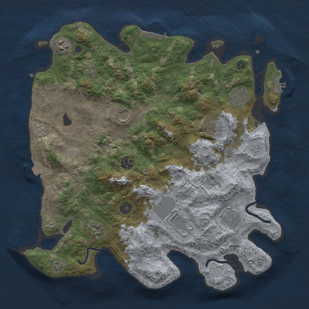Rust Map: Procedural Map, Size: 3750, Seed: 4456327, 17 Monuments