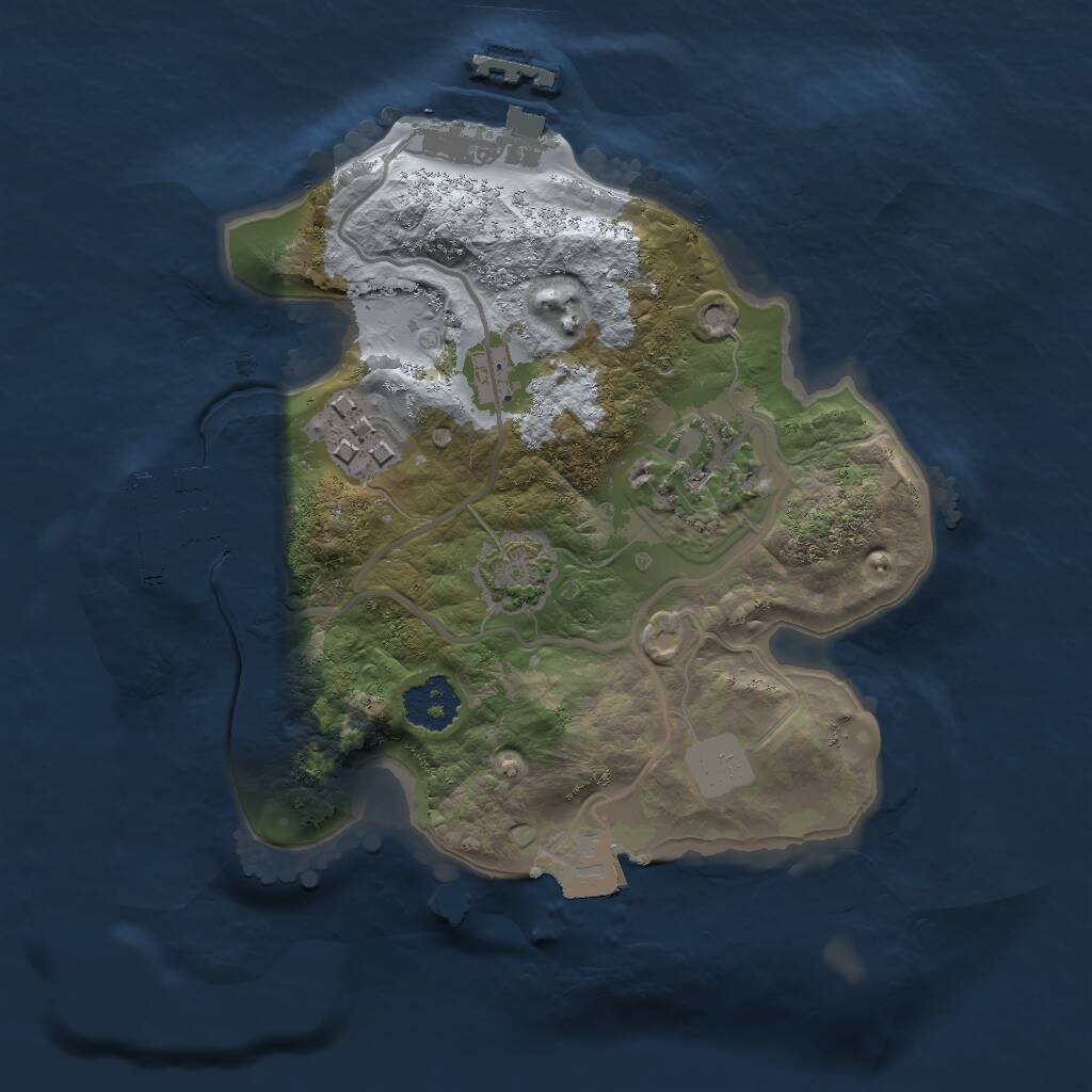 Rust Map: Procedural Map, Size: 2000, Seed: 65451, 6 Monuments