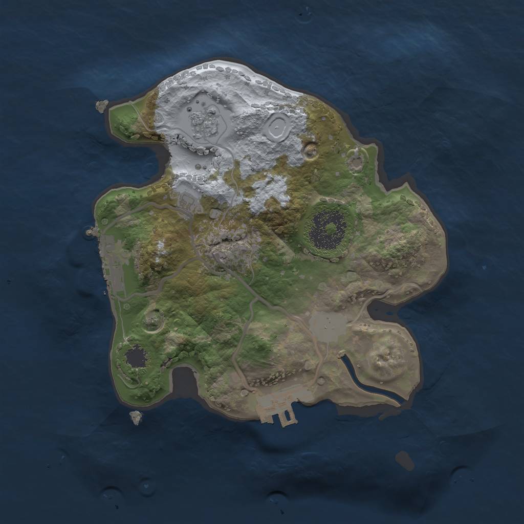 Rust Map: Procedural Map, Size: 2000, Seed: 65451, 6 Monuments