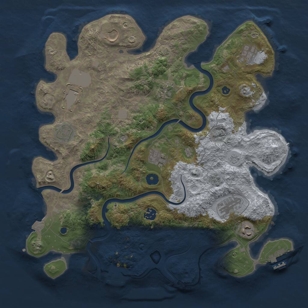 Rust Map: Procedural Map, Size: 3800, Seed: 20210903, 16 Monuments