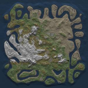 Thumbnail Rust Map: Procedural Map, Size: 6000, Seed: 1628523264, 19 Monuments