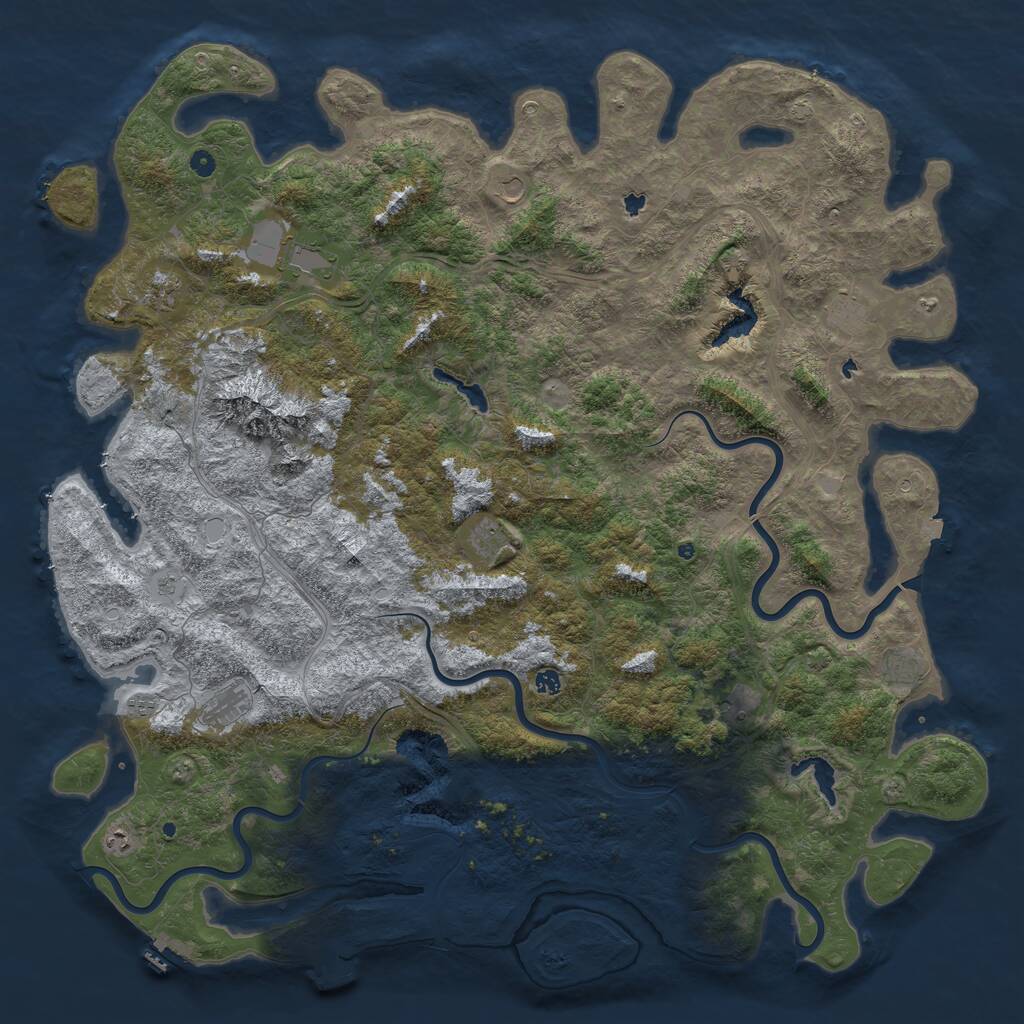 Rust Map: Procedural Map, Size: 6000, Seed: 1628523264, 17 Monuments