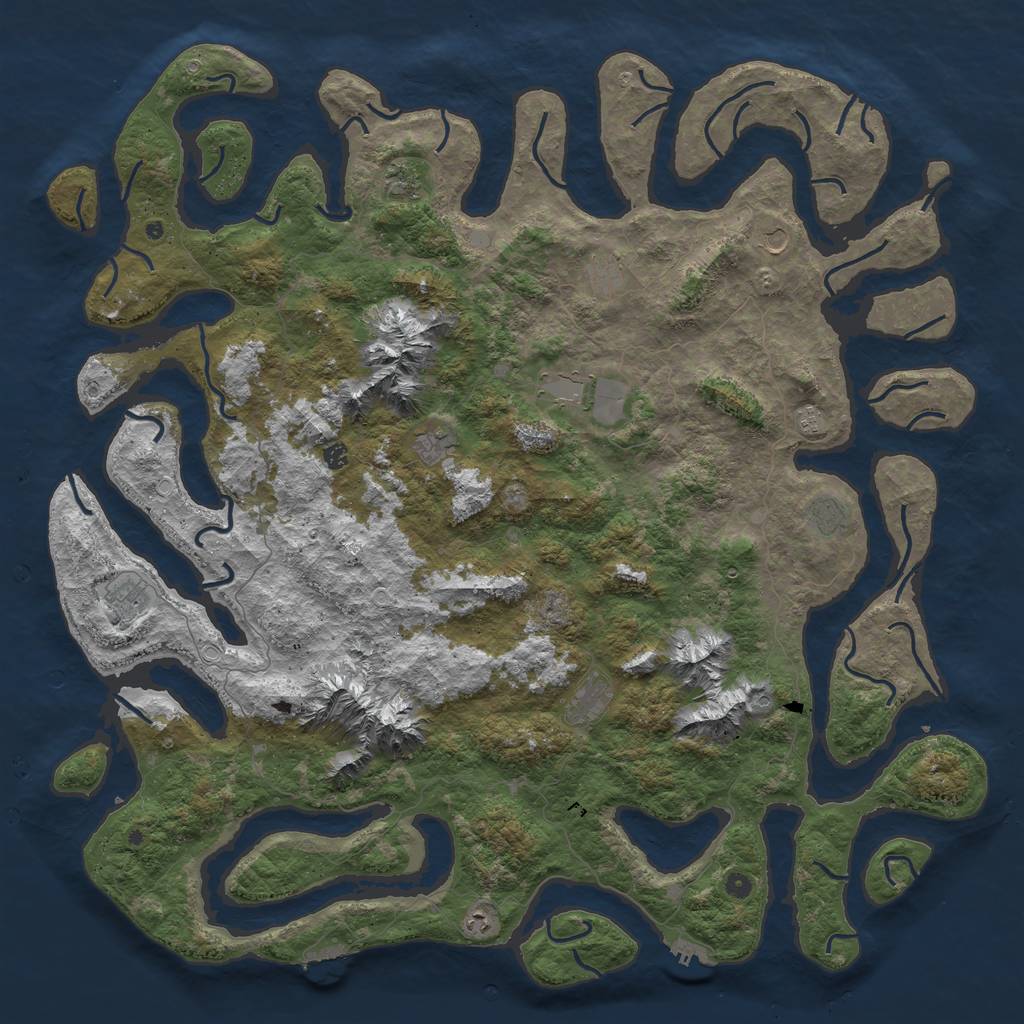 Rust Map: Procedural Map, Size: 6000, Seed: 1628523264, 19 Monuments