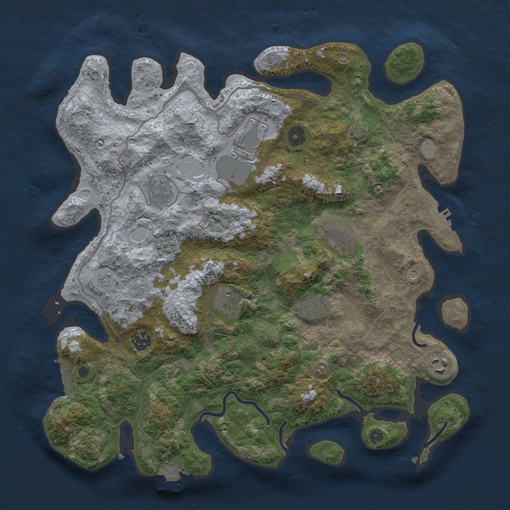 Rust Map: Procedural Map, Size: 4000, Seed: 1020099, 16 Monuments