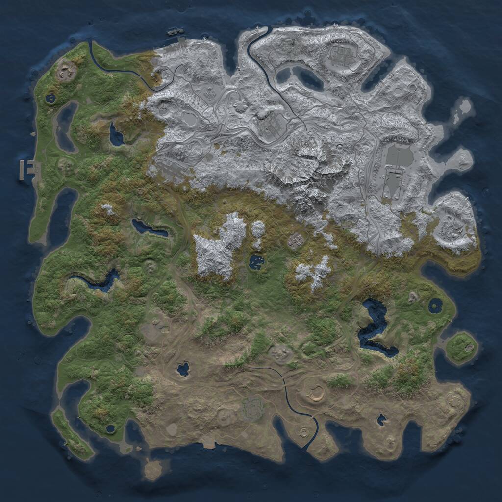 Rust Map: Procedural Map, Size: 5000, Seed: 1170369, 17 Monuments