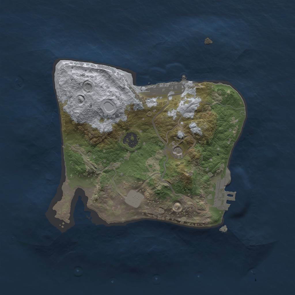 Rust Map: Procedural Map, Size: 2000, Seed: 1460084650, 6 Monuments