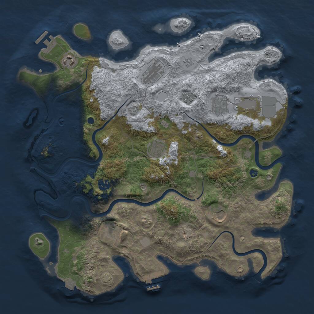 Rust Map: Procedural Map, Size: 3875, Seed: 326277226, 15 Monuments