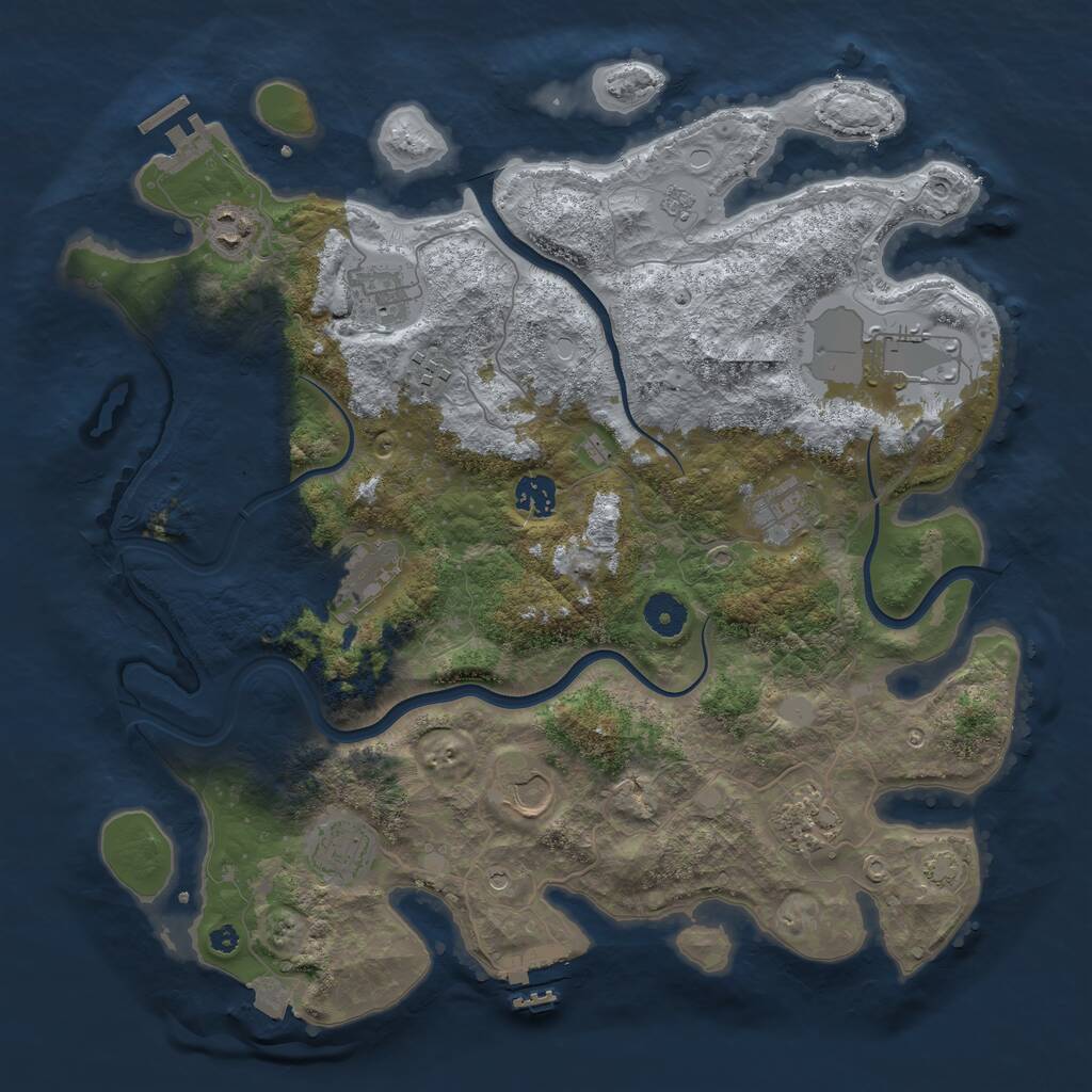 Rust Map: Procedural Map, Size: 3875, Seed: 326277226, 16 Monuments