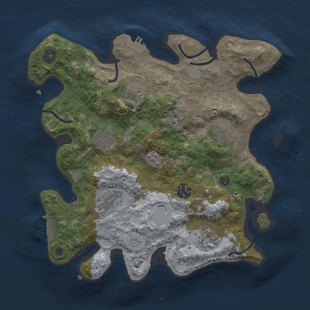Rust Map: Procedural Map, Size: 3200, Seed: 6942021, 13 Monuments