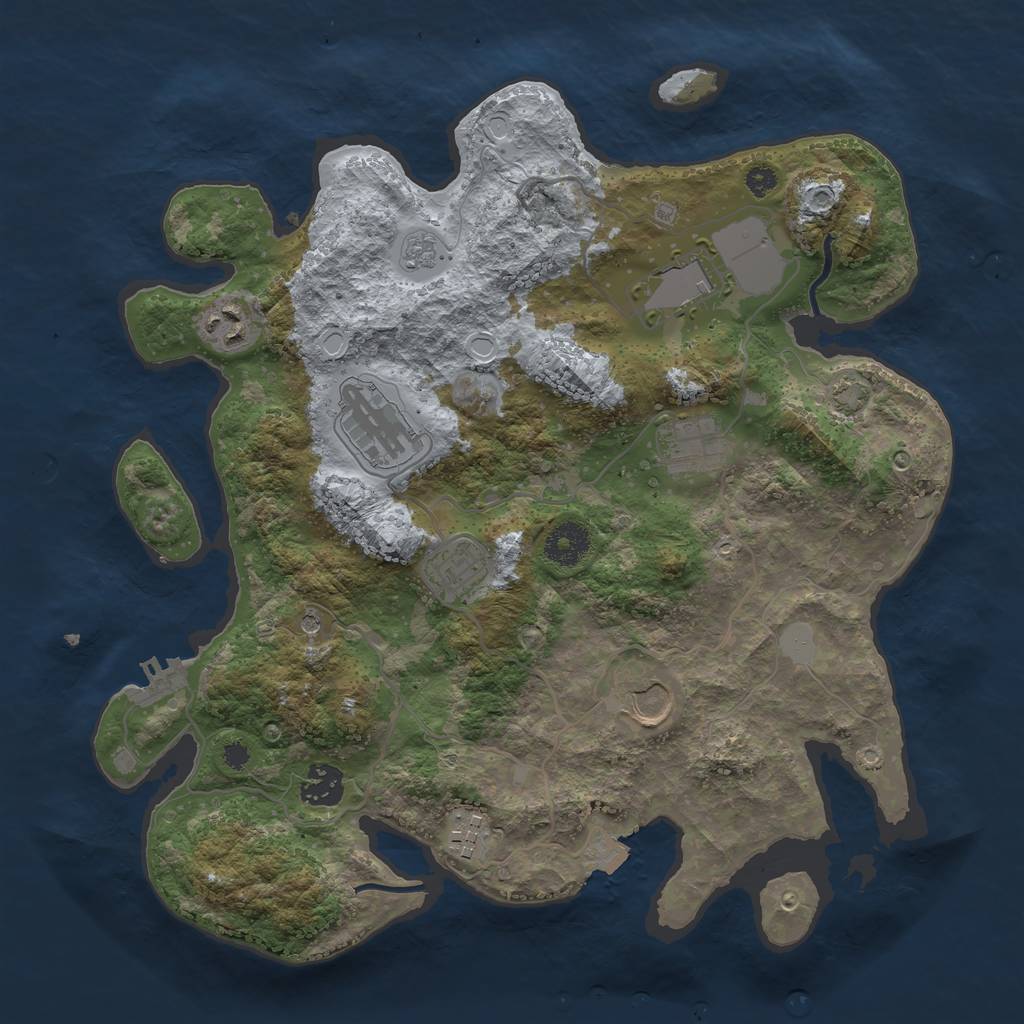 Rust Map: Procedural Map, Size: 3500, Seed: 3092021, 15 Monuments