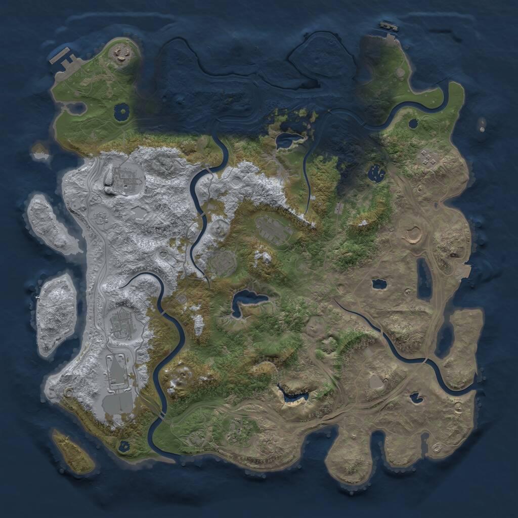 Rust Map: Procedural Map, Size: 4500, Seed: 5403730, 16 Monuments