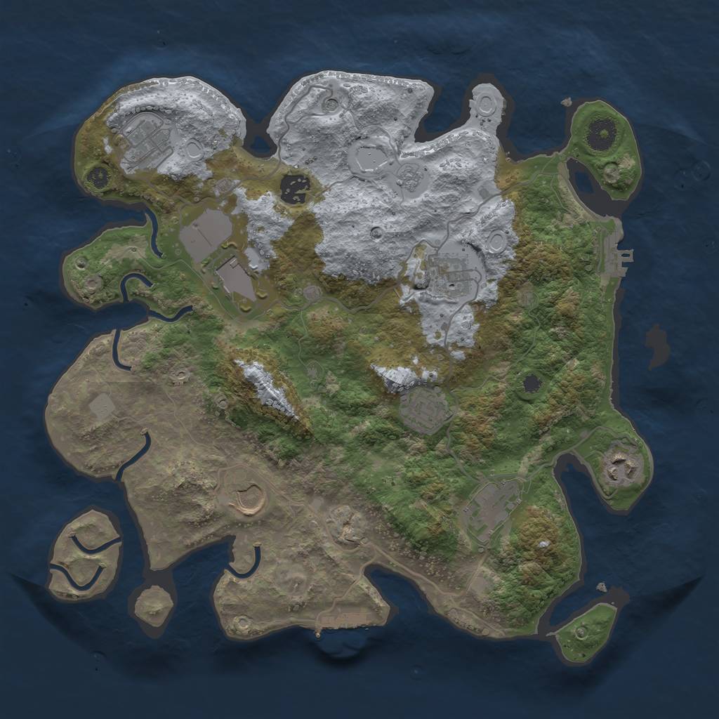 Rust Map: Procedural Map, Size: 3500, Seed: 106267024, 15 Monuments