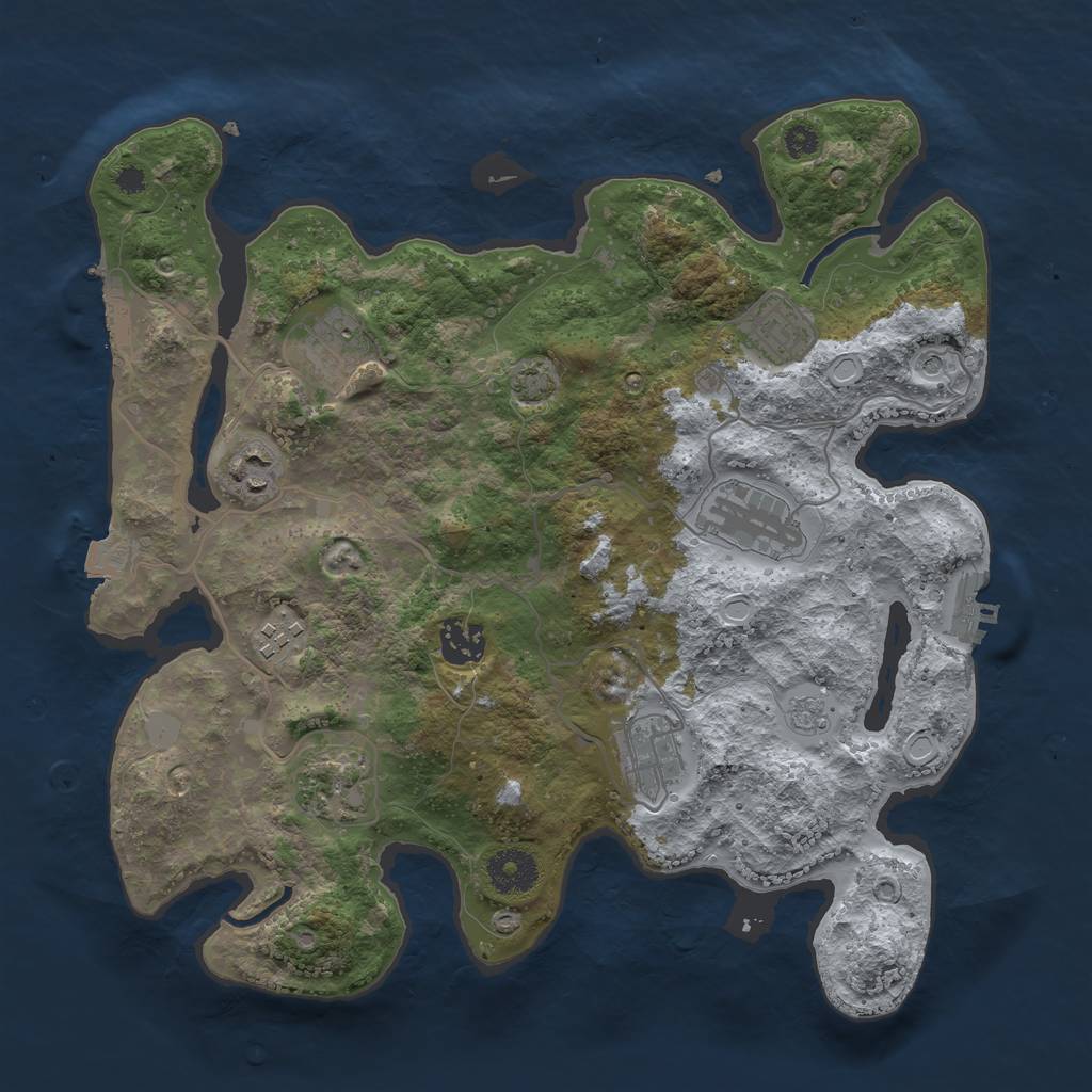Rust Map: Procedural Map, Size: 3400, Seed: 99999927, 16 Monuments