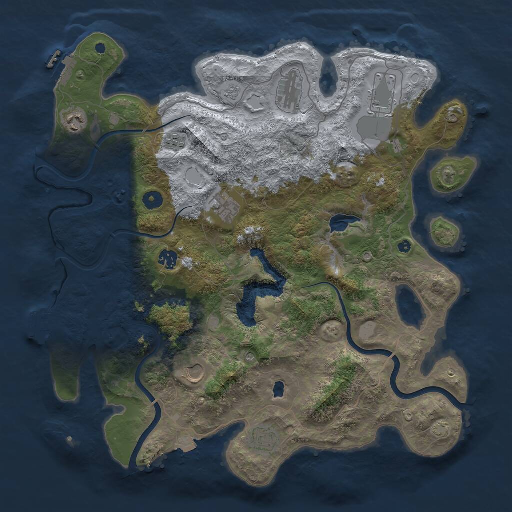 Rust Map: Procedural Map, Size: 4000, Seed: 1801618623, 14 Monuments