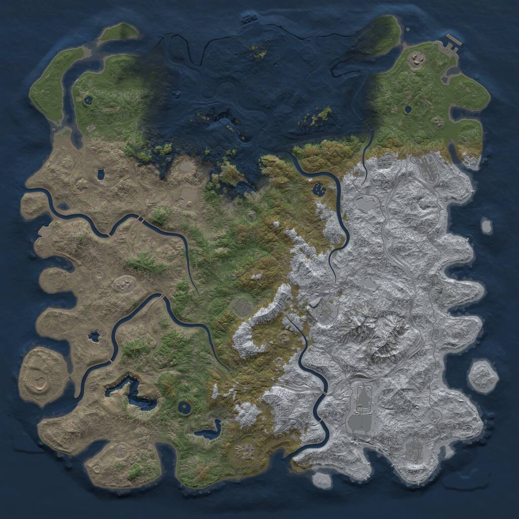 Rust Map: Procedural Map, Size: 6000, Seed: 62446696, 17 Monuments