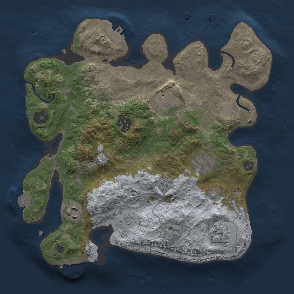 Rust Map: Procedural Map, Size: 3000, Seed: 282300, 14 Monuments