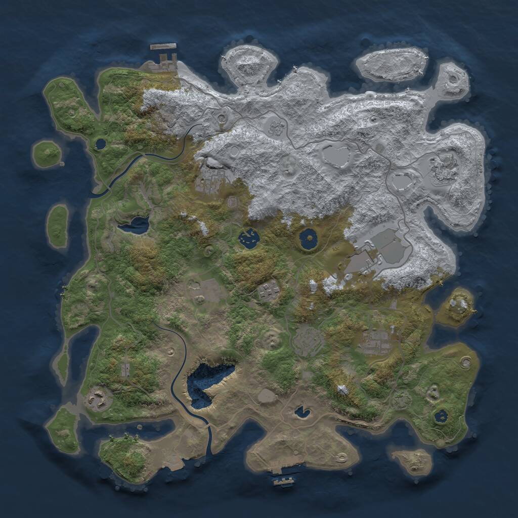 Rust Map: Procedural Map, Size: 4000, Seed: 2945, 15 Monuments