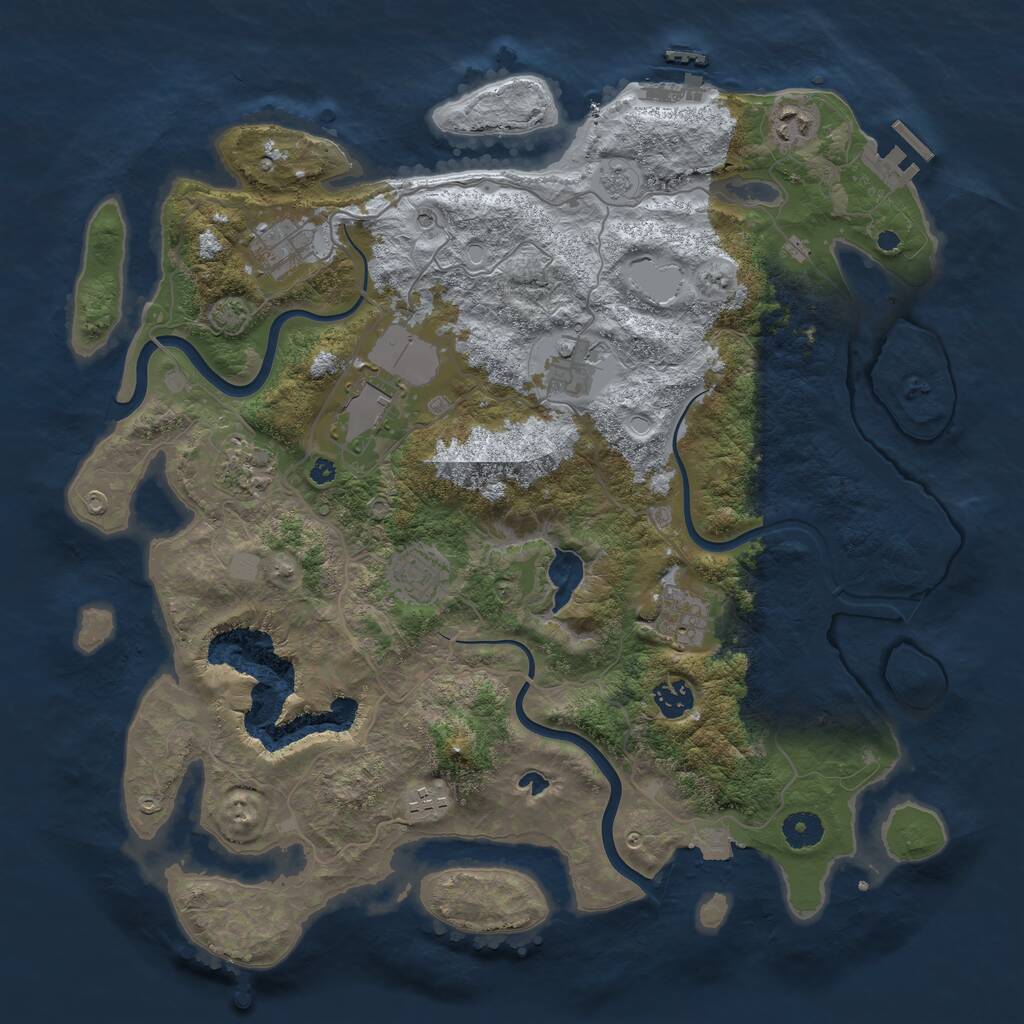 Rust Map: Procedural Map, Size: 4000, Seed: 4050, 15 Monuments