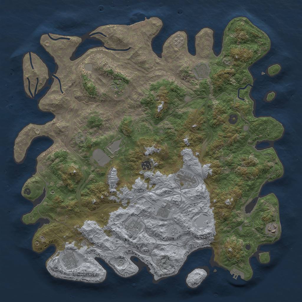 Rust Map: Procedural Map, Size: 4500, Seed: 75512, 17 Monuments