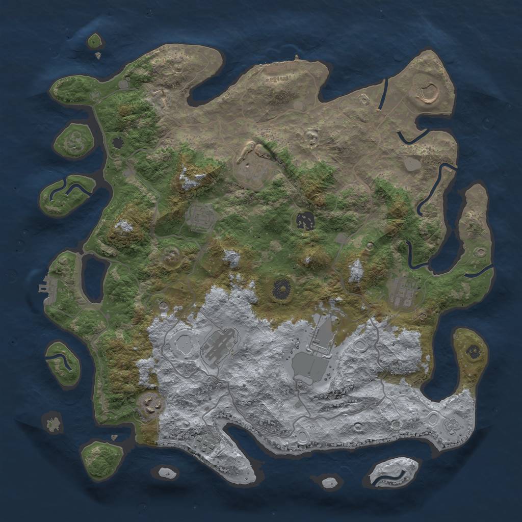 Rust Map: Procedural Map, Size: 4000, Seed: 27031992, 16 Monuments