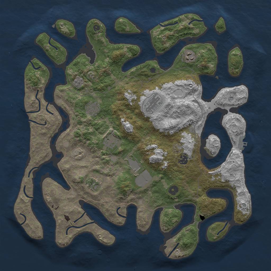Rust Map: Procedural Map, Size: 4250, Seed: 1840797036, 15 Monuments