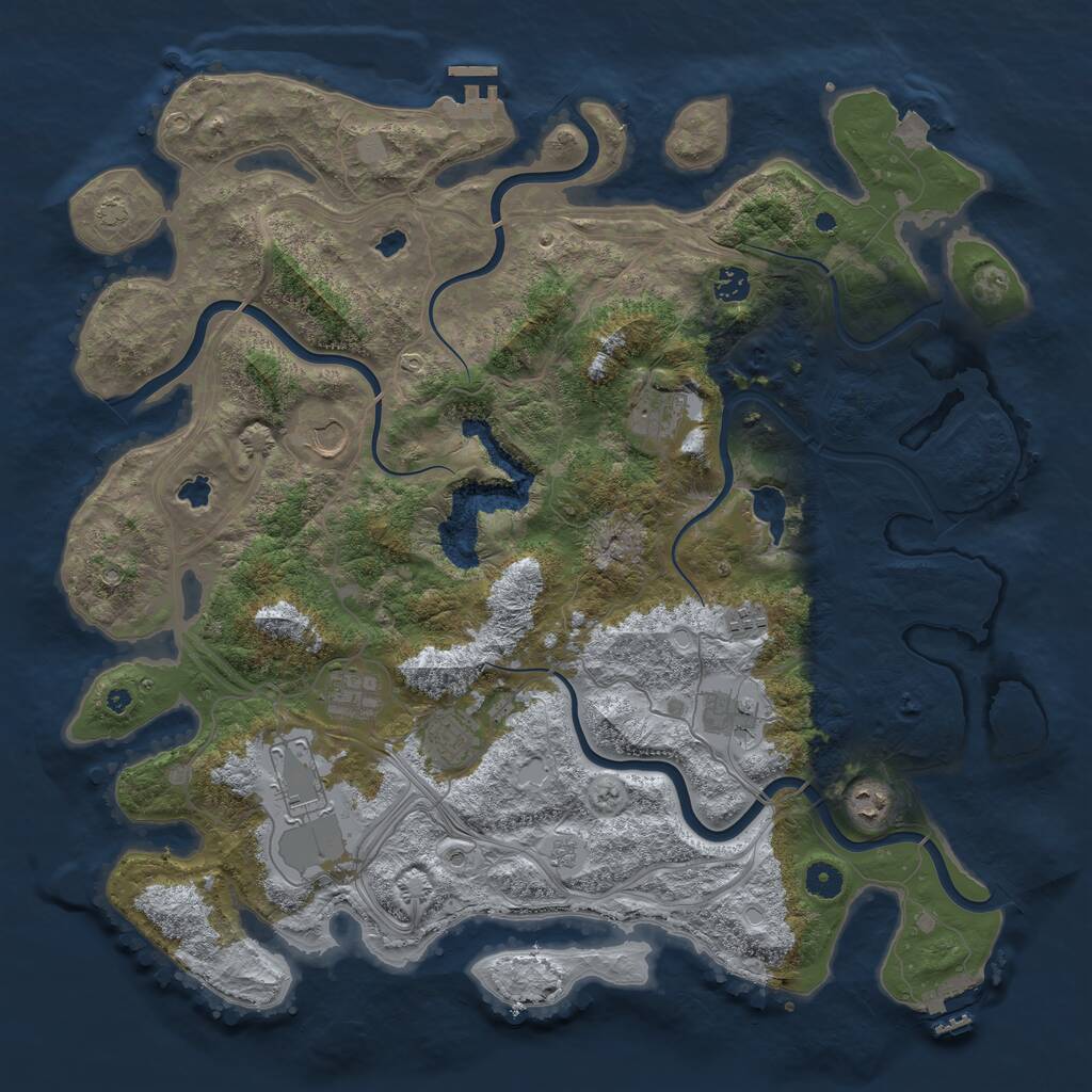 Rust Map: Procedural Map, Size: 4500, Seed: 30309, 15 Monuments