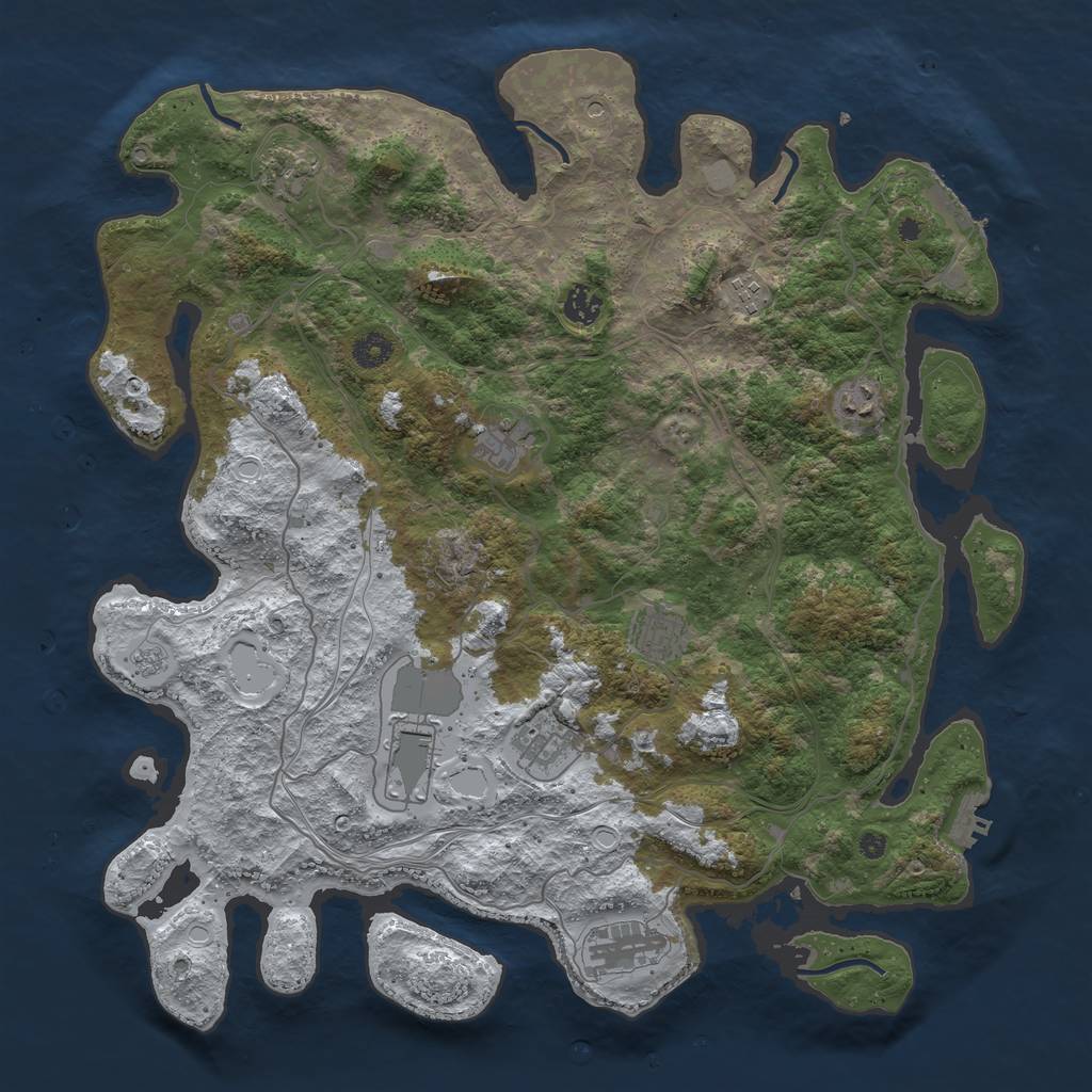 Rust Map: Procedural Map, Size: 4250, Seed: 4946694, 18 Monuments