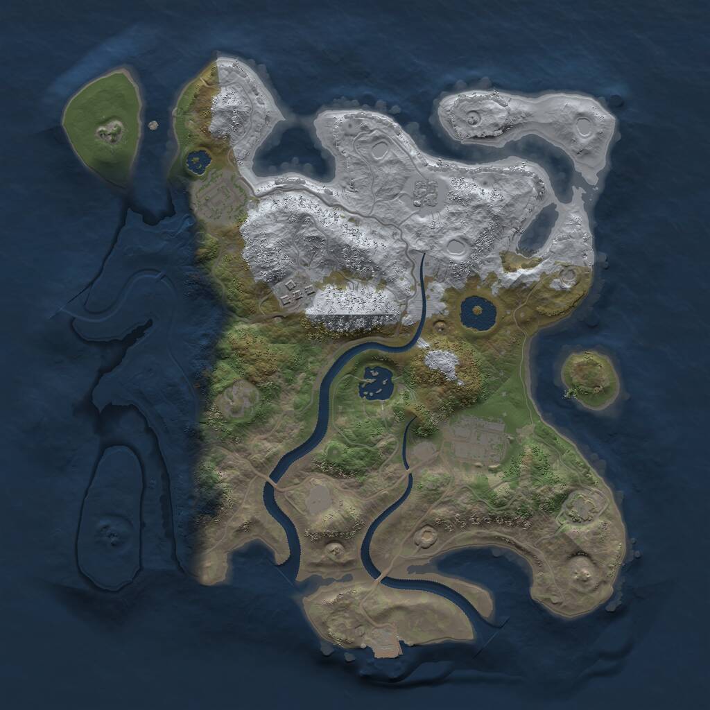 Rust Map: Procedural Map, Size: 3000, Seed: 1139979285, 7 Monuments