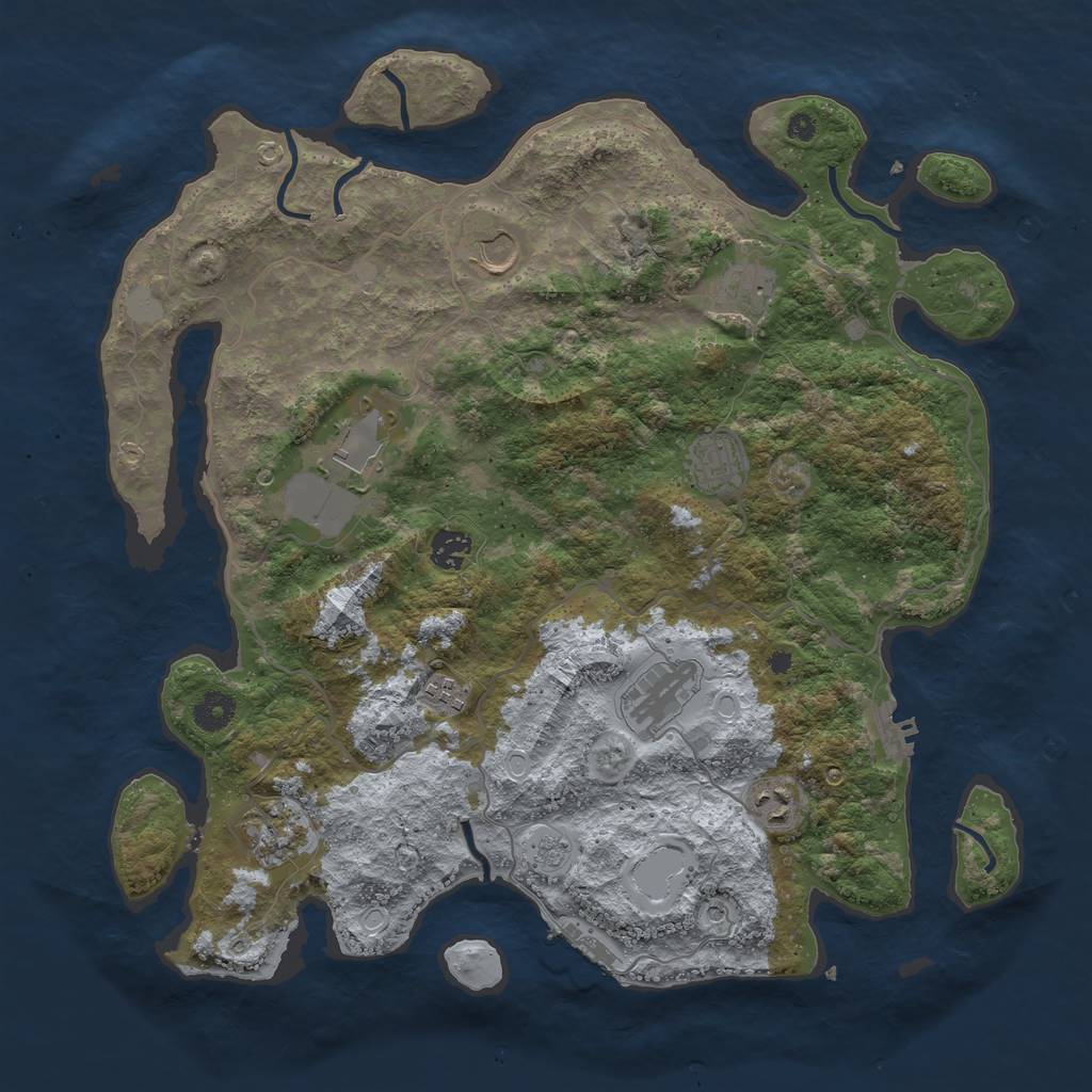 Rust Map: Procedural Map, Size: 4000, Seed: 1056949917, 16 Monuments