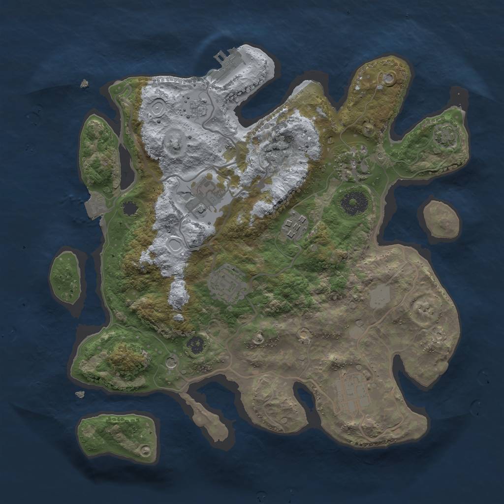 Rust Map: Procedural Map, Size: 3000, Seed: 4598, 12 Monuments