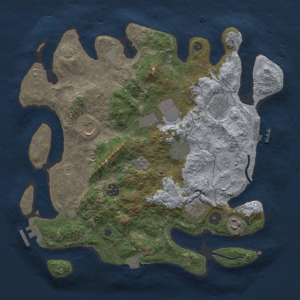 Rust Map: Procedural Map, Size: 3500, Seed: 1526104222, 14 Monuments