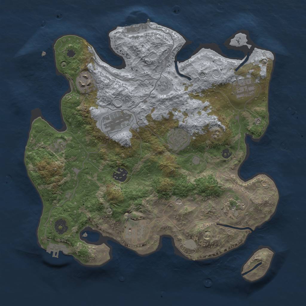 Rust Map: Procedural Map, Size: 3200, Seed: 472313862, 14 Monuments