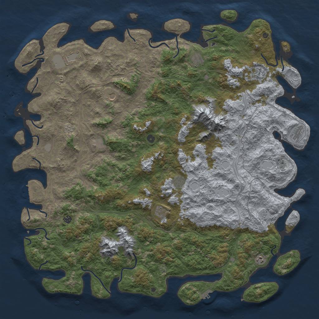 Rust Map: Procedural Map, Size: 6000, Seed: 2089220054, 18 Monuments