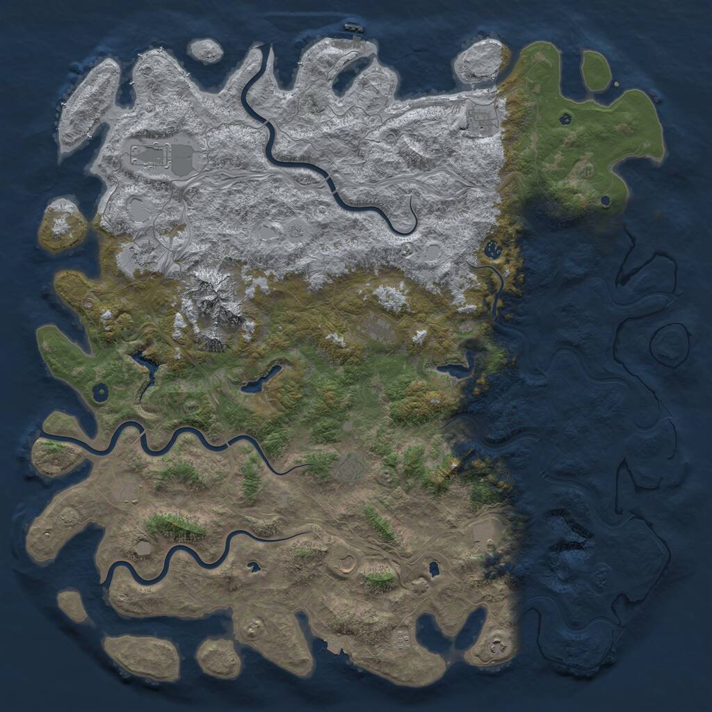 Rust Map: Procedural Map, Size: 6000, Seed: 20210309, 17 Monuments