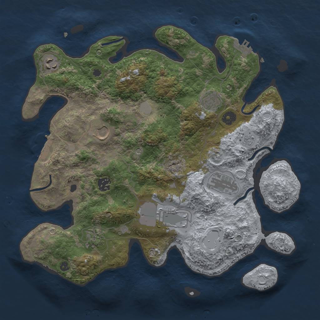 Rust Map: Procedural Map, Size: 3500, Seed: 7072007, 14 Monuments