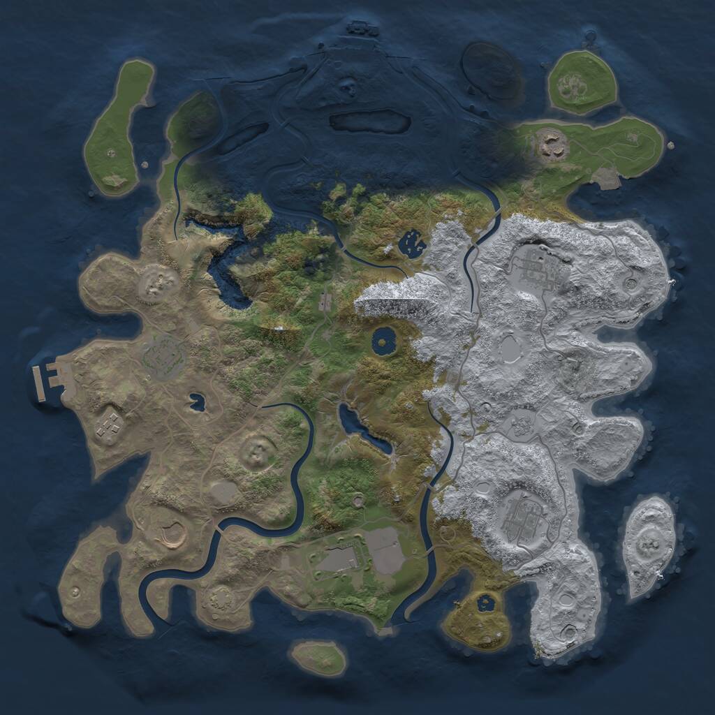 Rust Map: Procedural Map, Size: 4000, Seed: 112377340, 14 Monuments