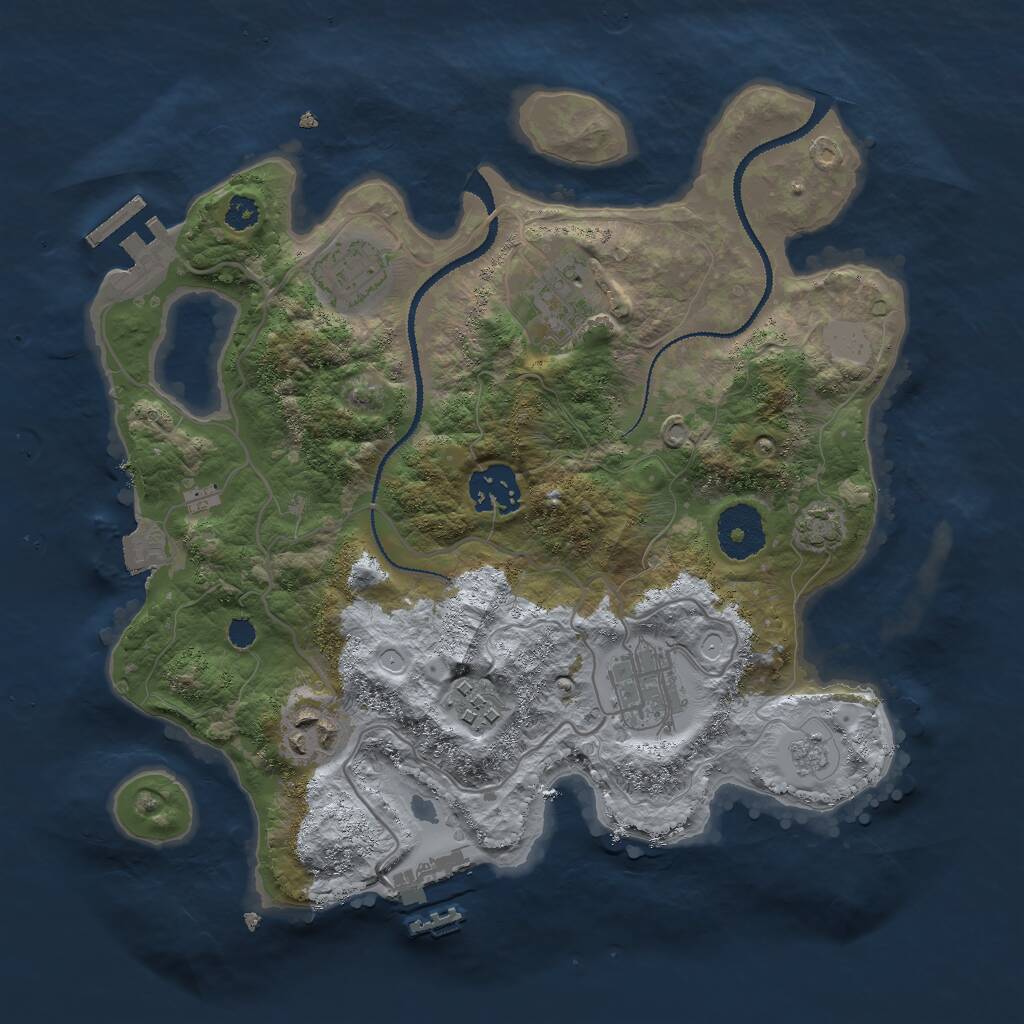Rust Map: Procedural Map, Size: 3000, Seed: 154624, 11 Monuments