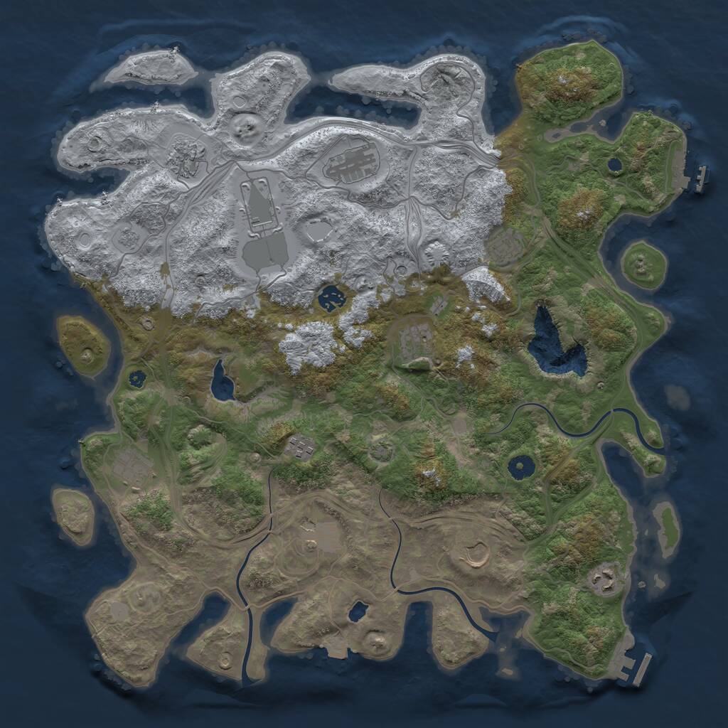 Rust Map: Procedural Map, Size: 4300, Seed: 1234574, 17 Monuments