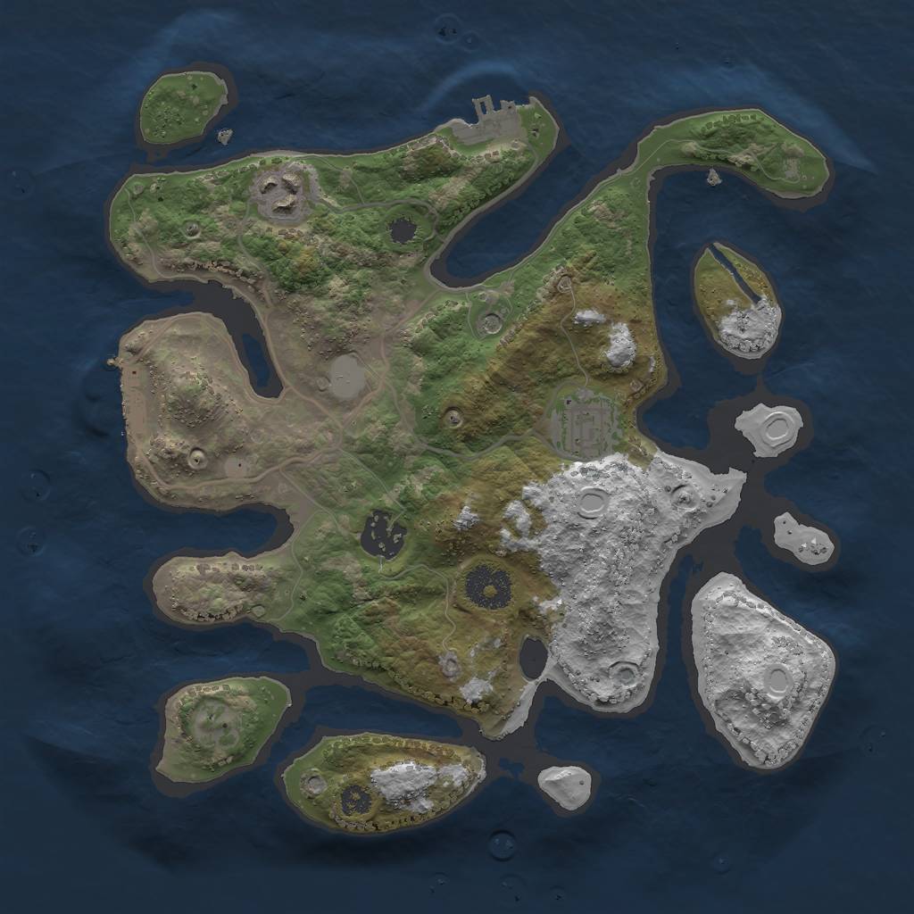 Rust Map: Procedural Map, Size: 3000, Seed: 846920, 11 Monuments