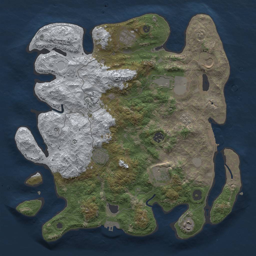 Rust Map: Procedural Map, Size: 3700, Seed: 1688508004, 18 Monuments