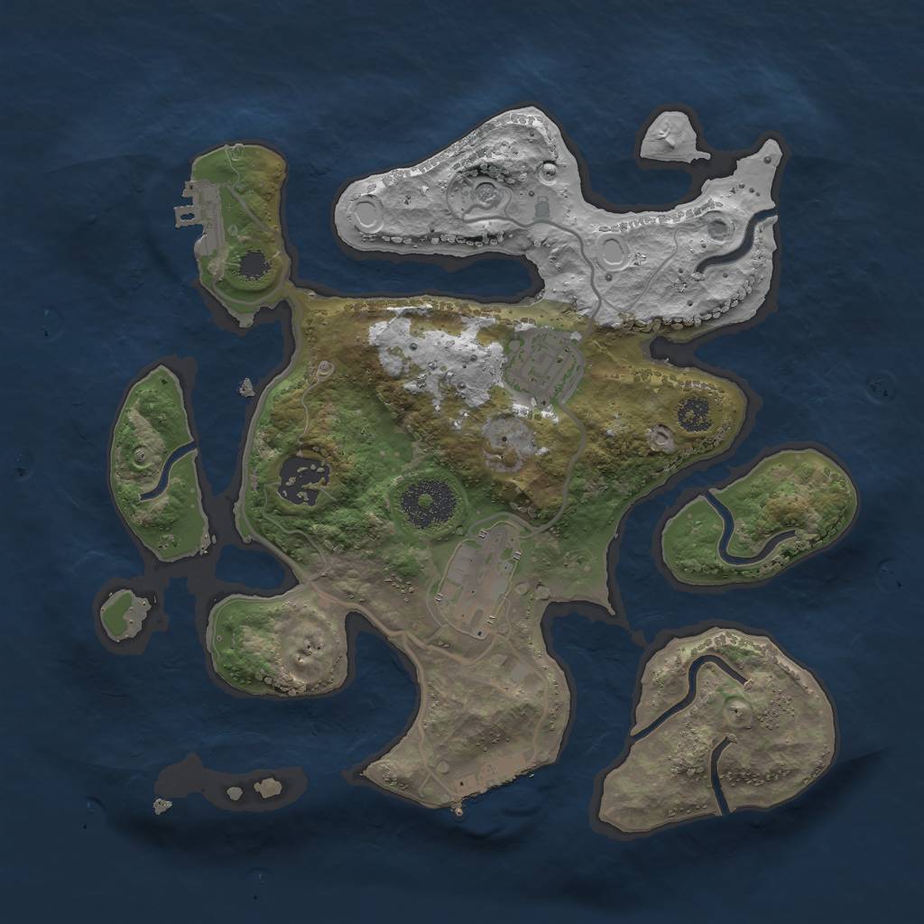Rust Map: Procedural Map, Size: 2716, Seed: 207778338, 11 Monuments