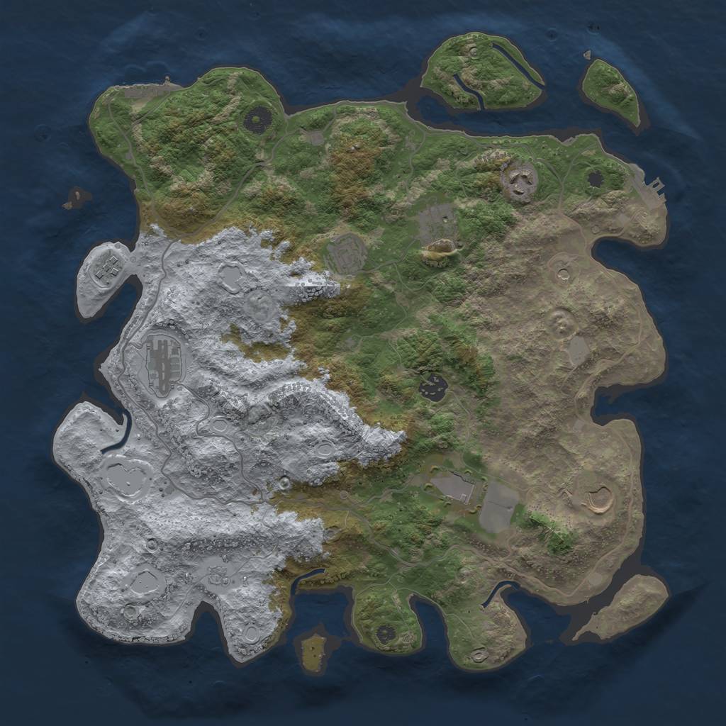 Rust Map: Procedural Map, Size: 4000, Seed: 71754, 15 Monuments