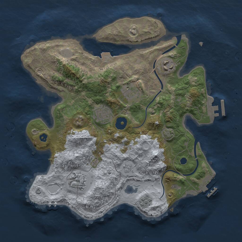 Rust Map: Procedural Map, Size: 3000, Seed: 1402585212, 10 Monuments