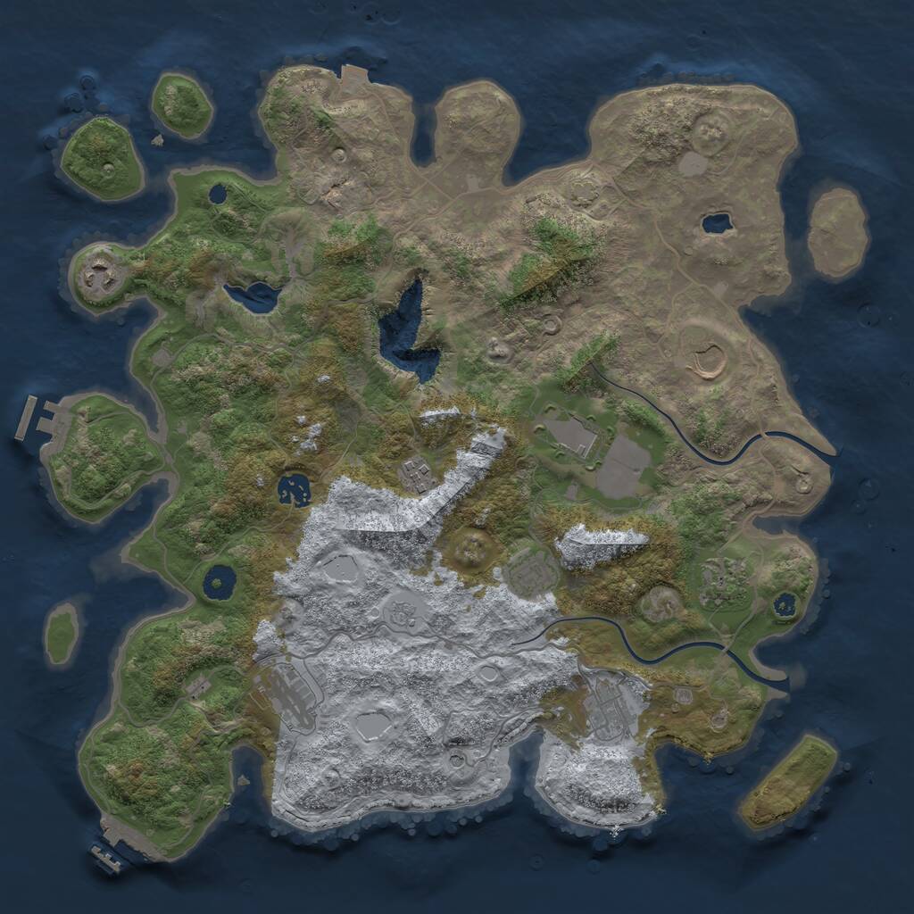 Rust Map: Procedural Map, Size: 4000, Seed: 25086, 15 Monuments