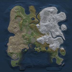 Thumbnail Rust Map: Procedural Map, Size: 3500, Seed: 1633834682, 15 Monuments
