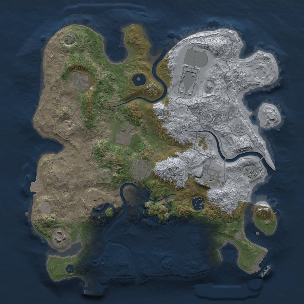 Rust Map: Procedural Map, Size: 3500, Seed: 1633834682, 15 Monuments