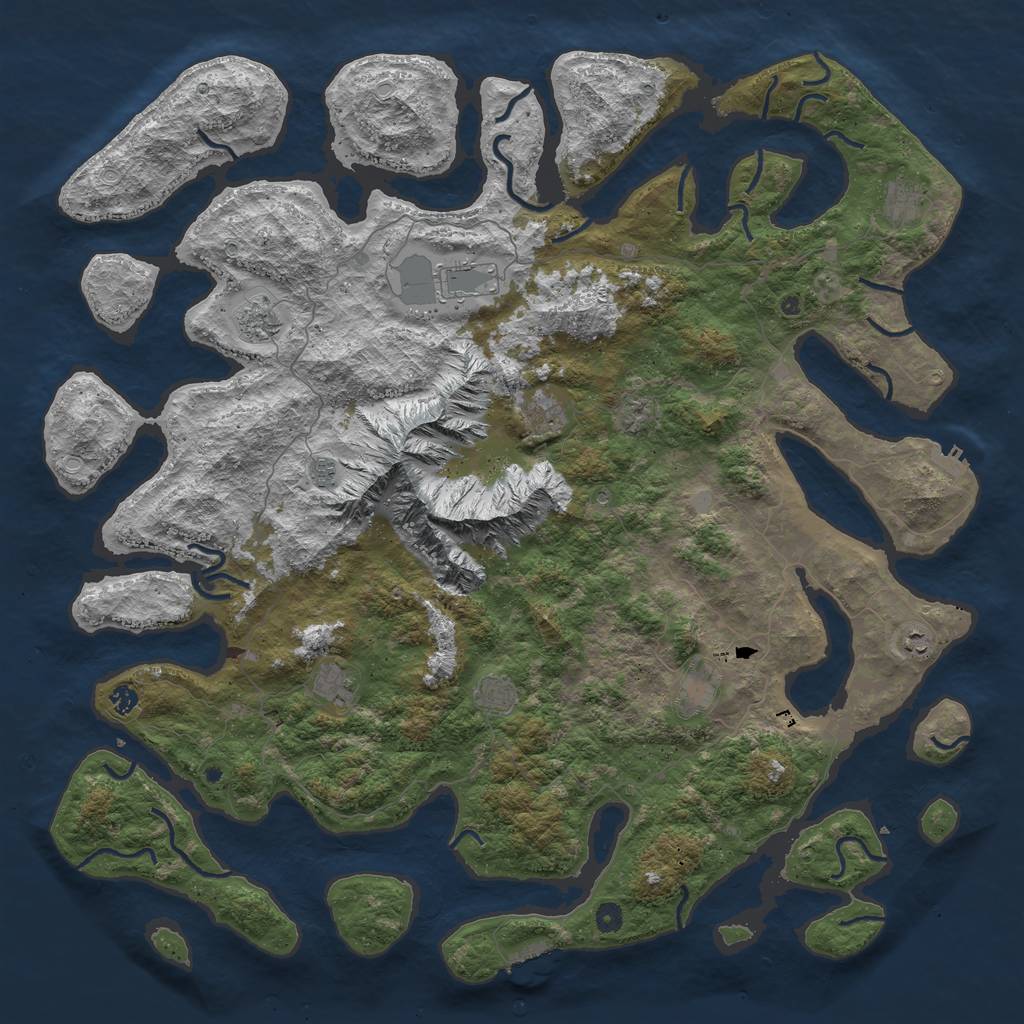 Rust Map: Procedural Map, Size: 5500, Seed: 2347653, 18 Monuments