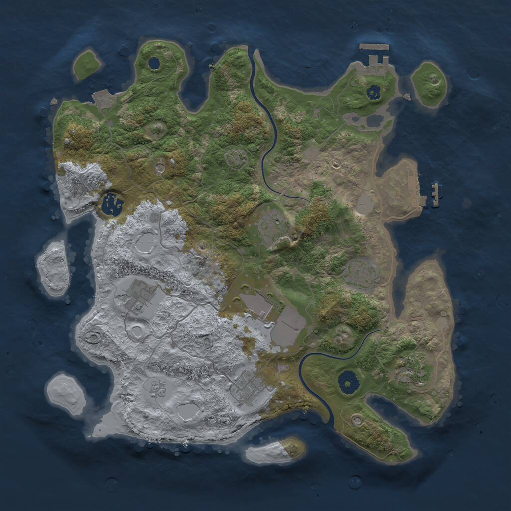 Rust Map: Procedural Map, Size: 3500, Seed: 531710163, 13 Monuments
