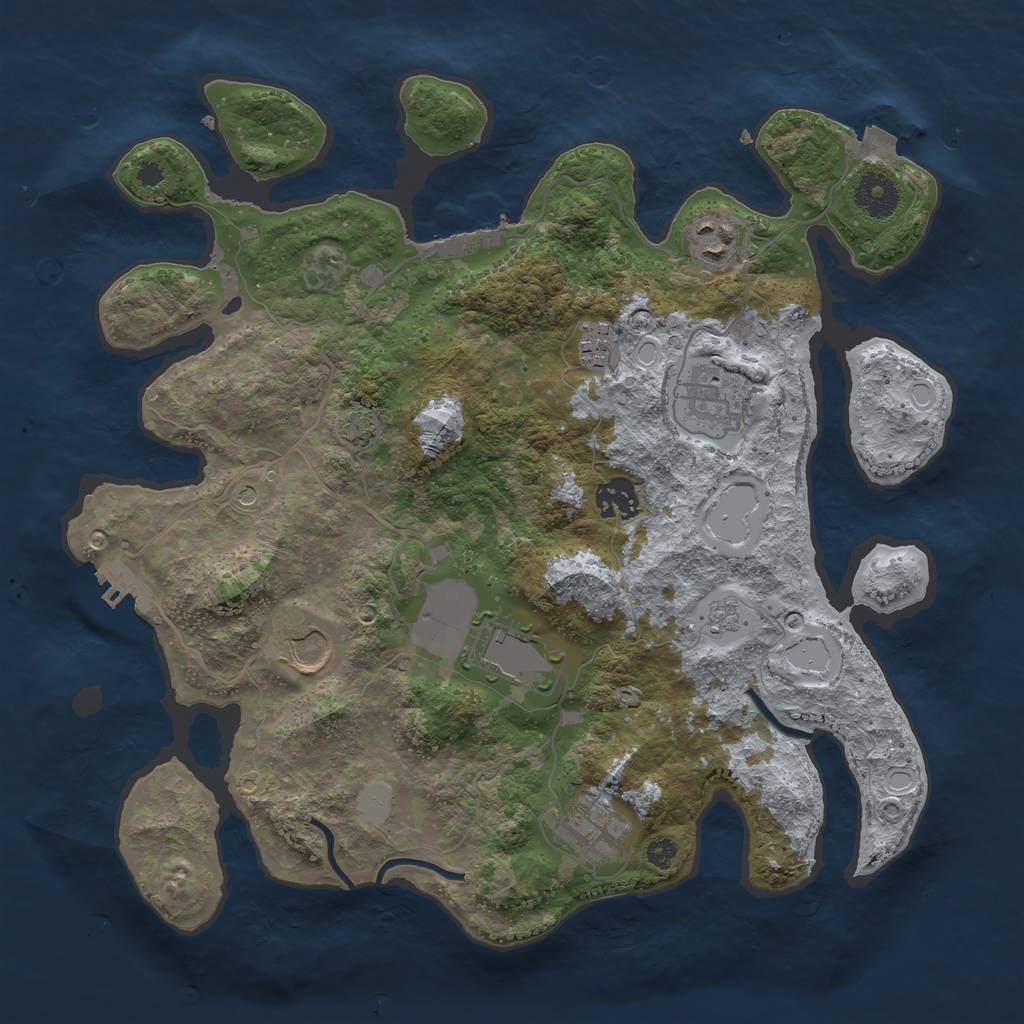 Rust Map: Procedural Map, Size: 3500, Seed: 1981794392, 15 Monuments